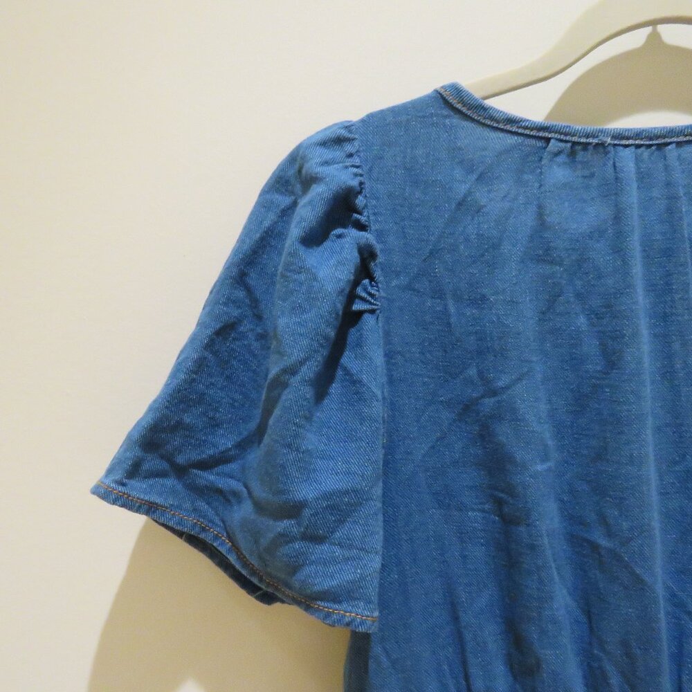 BY ANTHROPOLOGIE The Somerset Mini Dress Denim Edition Tiered Boho Comfort XS - Picture 12 of 15